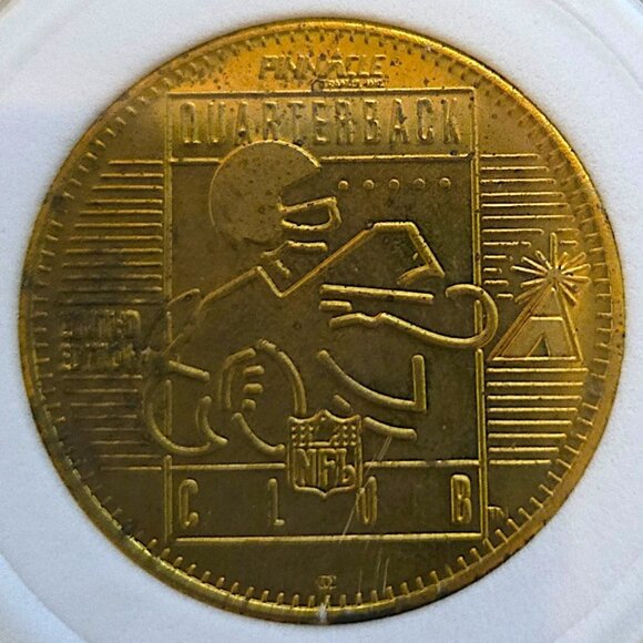 Jim Harbaugh #12 Indianapolis Colts 1996 Pinnacle QB Club NFL Vintage Coin - Picture 4 of 4